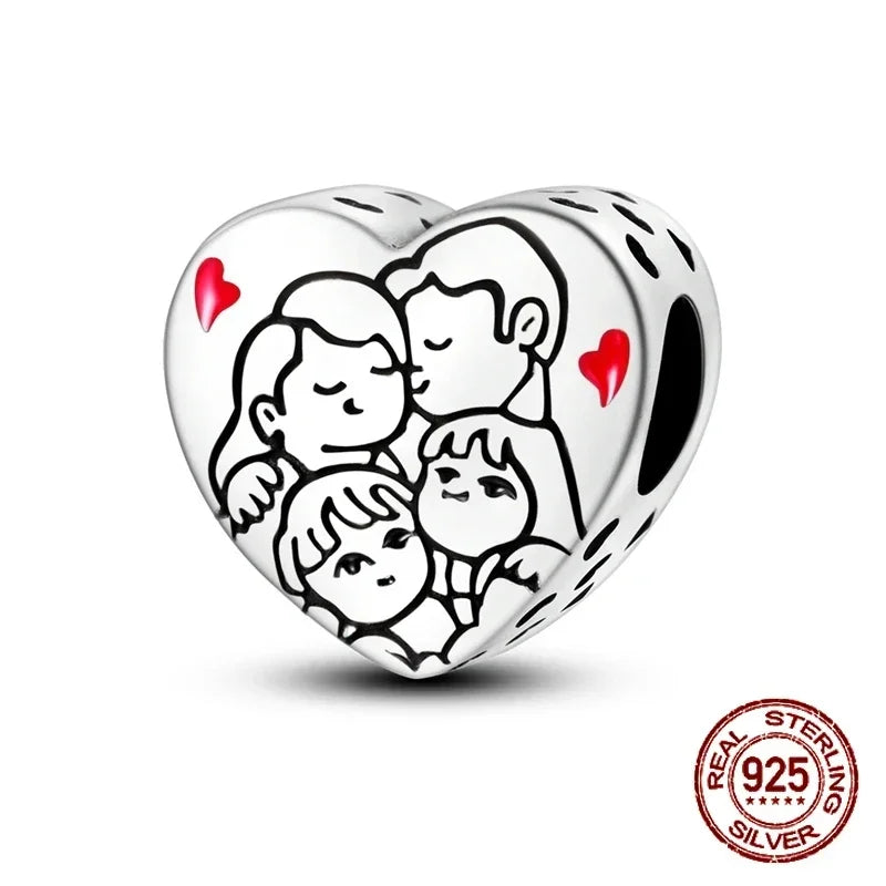 925 Sterling Silber Baum Blume Liebe für immer Familie Bead Pandent Charm Fit 4 MM Loch Durchmesser Armband DIY Bead Frau schmuck Geschenk