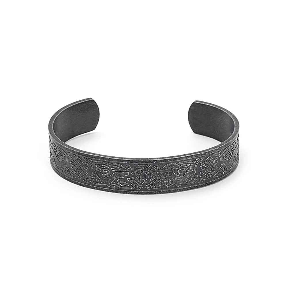 Mode Vintage 316L Edelstahl Viking Rune Armband Männer und Frauen Dominierenden Öffnung Armbänder Biker Amulett Schmuck Geschenke