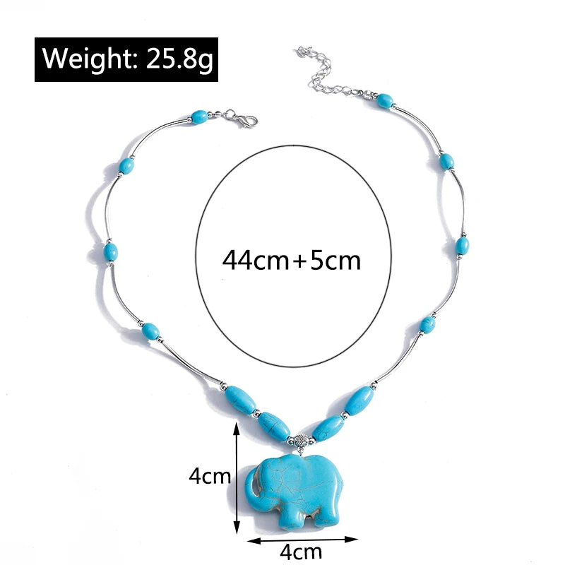 Ethnische Antike Silber Farbe Mond Choker Halsketten für Frauen Boho Türkis Halskette Mädchen Partei Schmuck Geschenke