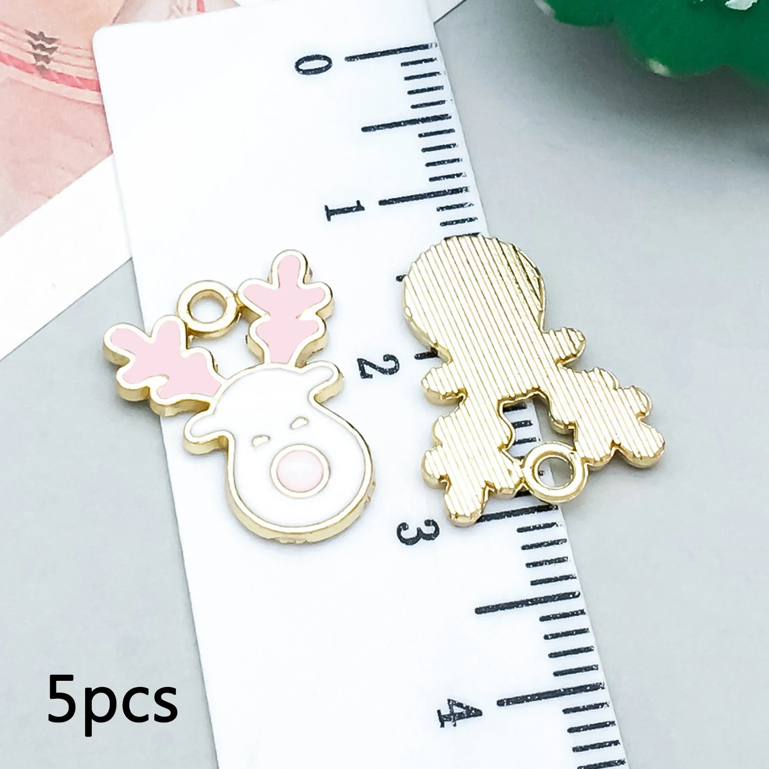 5/20 Stück Legierung Emaille Pulver weiß Weihnachten Anhänger Schmuck machen DIY Schlüsselanhänger Ohrringe Charms für Schmuck Armbänder Halskette
