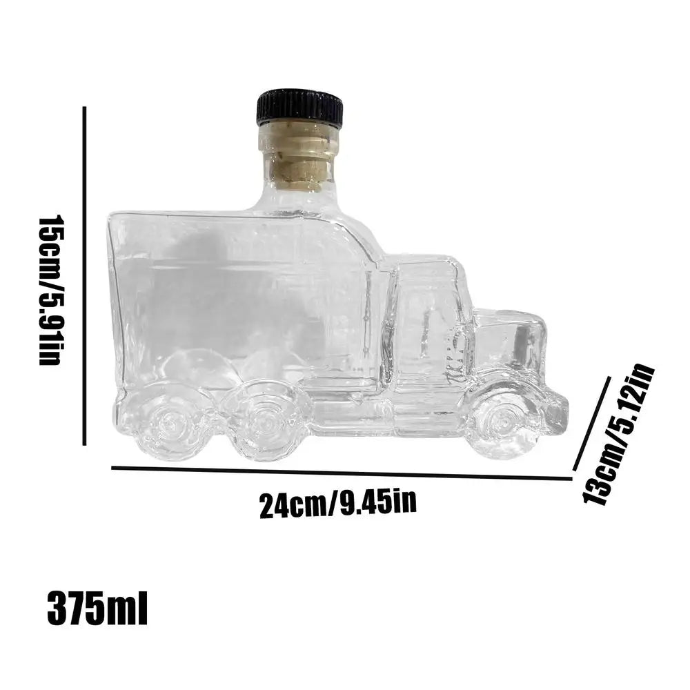 Bourbon-Dekanter, halber LKW-B Bourbon-Spender, 375 ml, Vintage-Schnapsbehälter mit interessantem Stopfen zum Hosten von Brunch-Bier