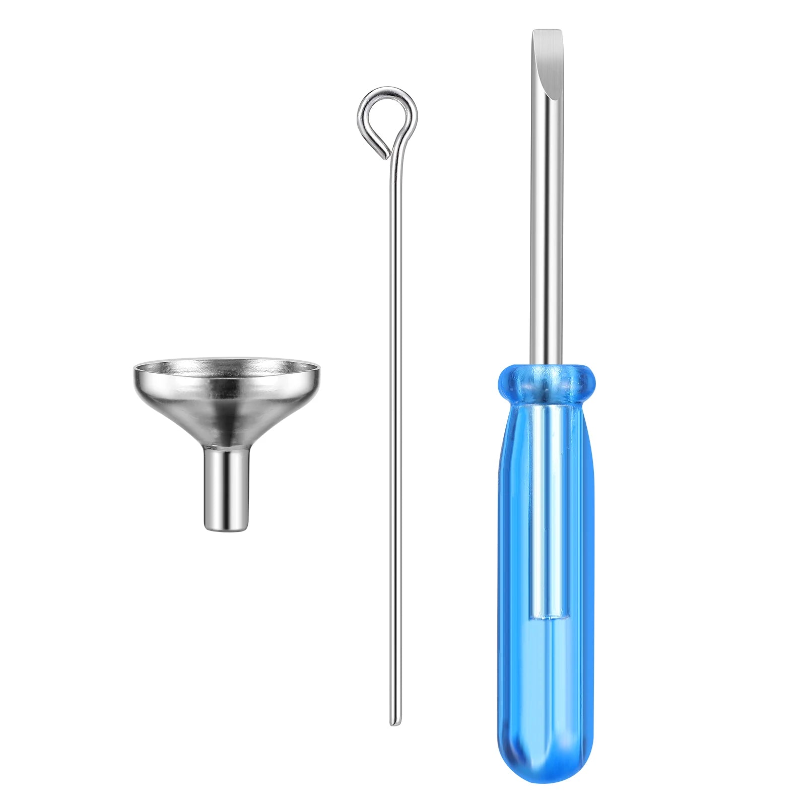 Mini-Trichter-Set für kleine Urne, Edelstahl, Feuerbestattung, Schmuck, Asche, Zubehör, blaues Schraubendreher-Set, kleine Trichter, Metallfüller