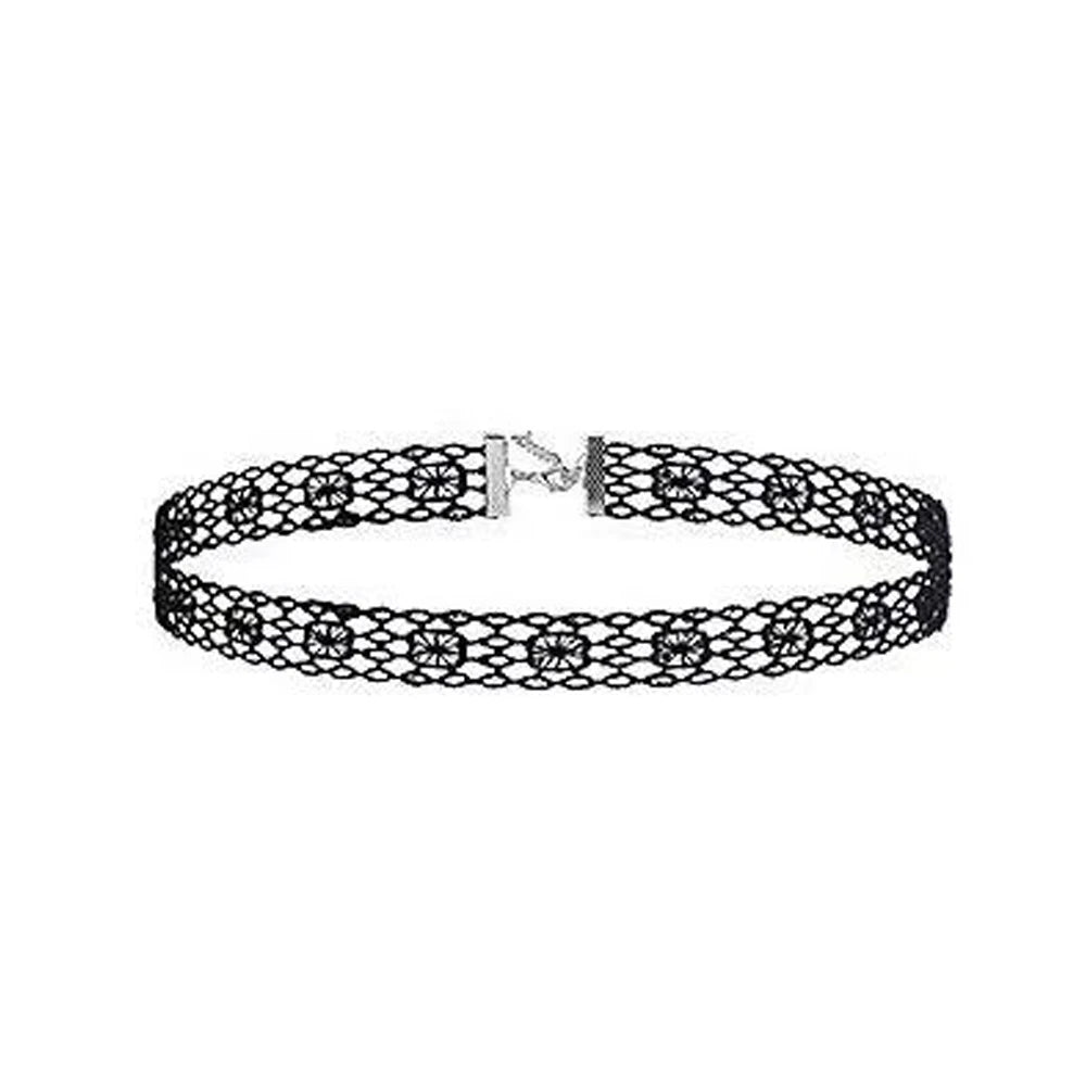 Neo-Gothic Punk Schwarz Sexy Spitze Halskette Für Frauen Mode Retro Schlüsselbein Kette Halloween Kragen Halsband Steampunk Geschenke