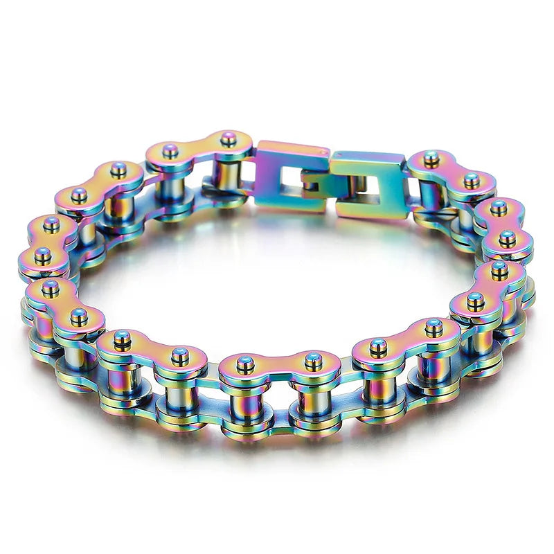 Retro Schwere Bürste Edelstahl Motorrad Kette Armband 11/13 MM Breite Herren Frauen Bike Biker Armbänder Hip-Hop Schmuck 19-23 cm