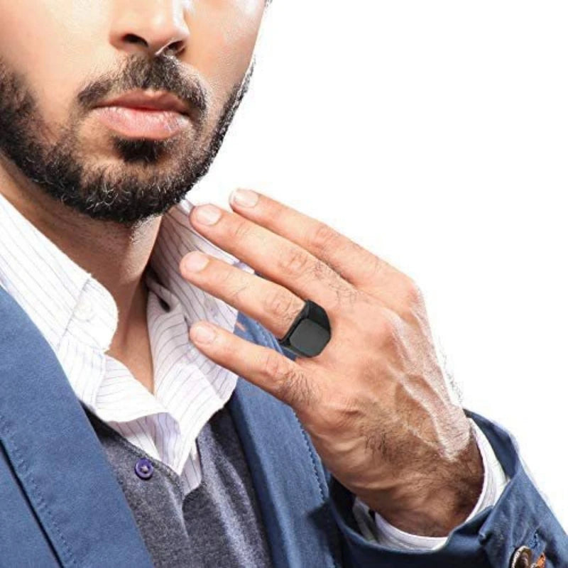 316L Edelstahl Quadrat Signet Ring Für Männer Männlich Finger Schmuck Zubehör Antioxidans Anti-stress Ring