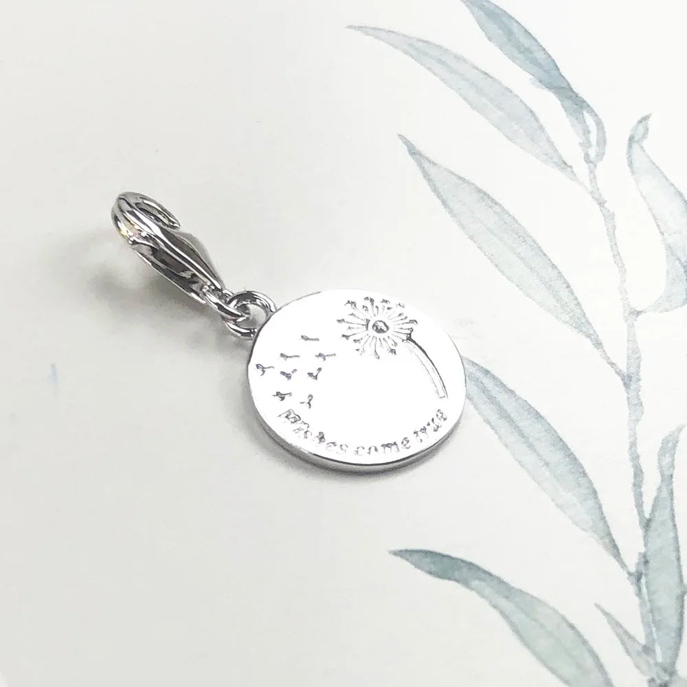 Löwenzahn wünscht sich wahr. Anhänger mit baumelndem Anhänger für Damen, edler Schmuck, trendiges Geschenk aus echtem 925er-Sterlingsilber