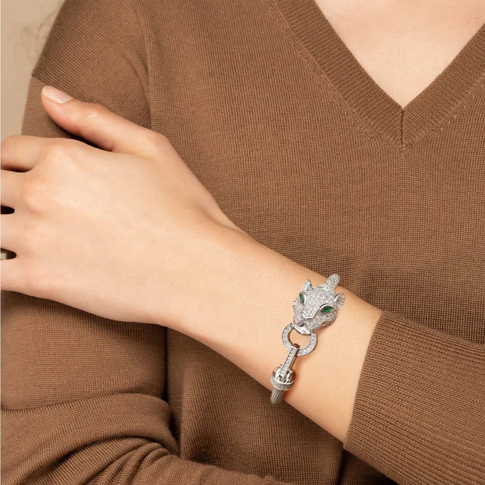 ALLNOEL Armband aus 925er-Sterlingsilber, Tier-Hip-Hop-Mode-Damenarmband, glänzendes Zirkonia-Armband, Schmuck, Geschenk