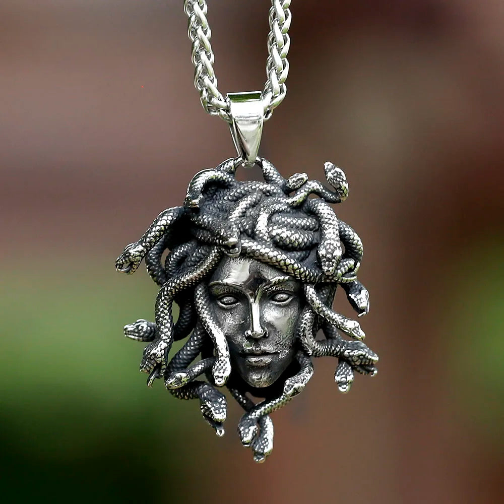 Neue 316L Edelstahl männer Medusa Anhänger Halskette Vintage Schlange Tier Zubehör Party Geschenk kostenloser versand
