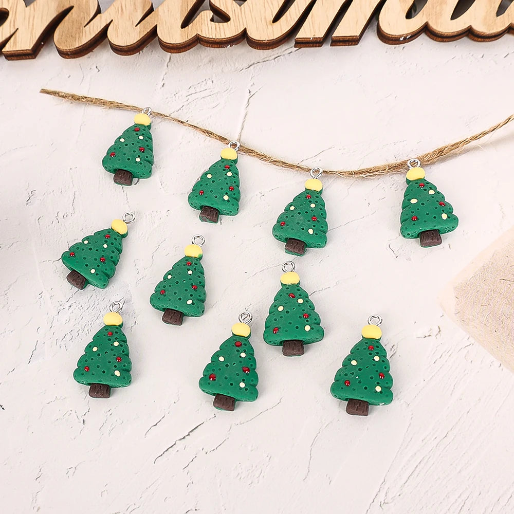 10 Stück Weihnachten Lebkuchenmann Weihnachtsmann Charms Harz Anhänger Charms für Ohrring Armband Schlüsselanhänger Kinderspielzeug Diy Schmuckherstellung