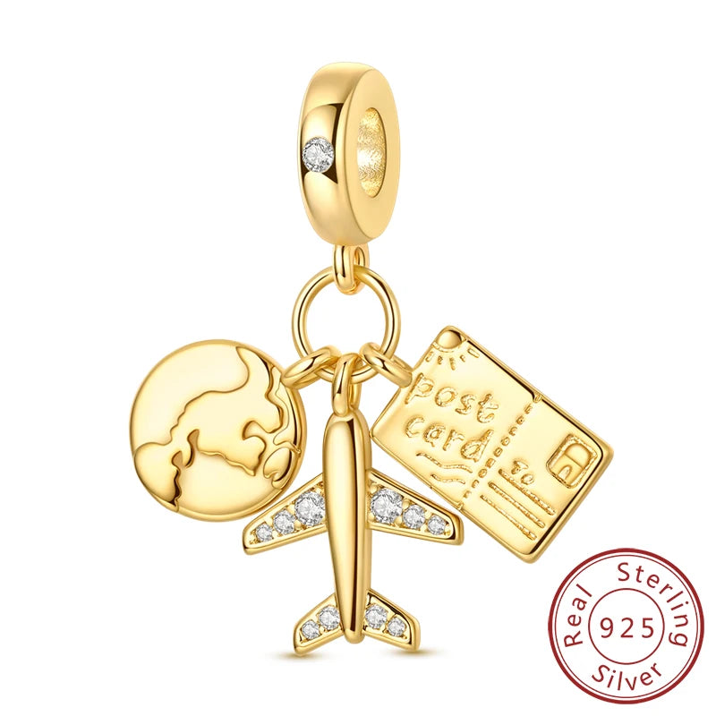 Original-Charm-Perlen aus 925er-Sterlingsilber, leuchtender, leuchtender Glühwürmchen-Schmetterlings-Anhänger für Armband-Charm-Schmuck