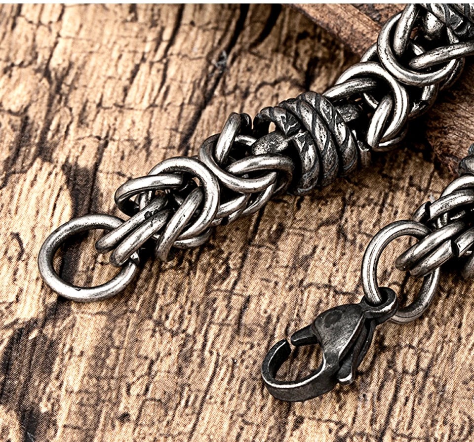 Vintage geflochtenes Edelstahl Herrenarmband Hip Hop einfache geflochtene Laterne Handkette für männliche Freund trendige Armreif Geschenke