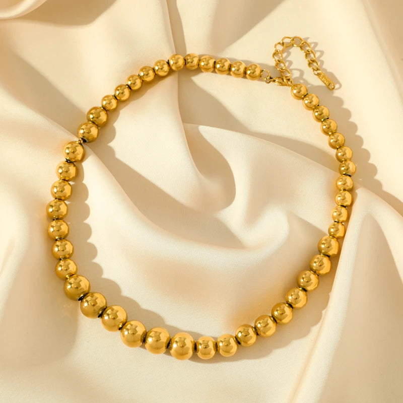 GANEMLY 316L Edelstahl Gold Farbe Gewebte Kette Halskette Für Frauen Mode Hals Kette Kragen Wasserdicht Schmuck Geschenk