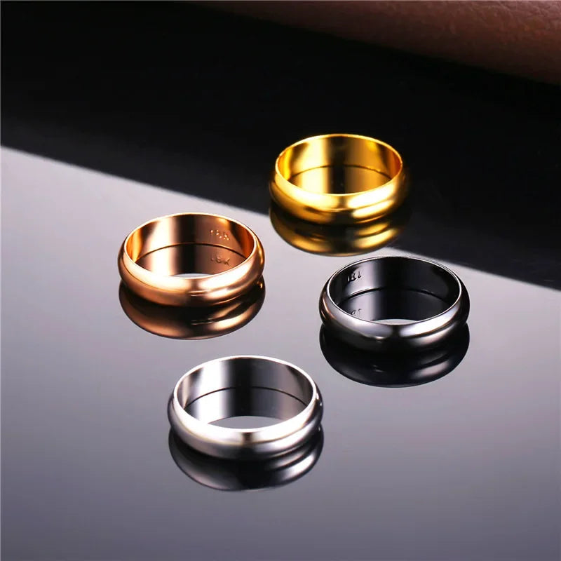 ChainsPro 5mm Einfache Plain Flache Ringe für Mann Frau Hochzeit Marke Klassische Retro Vintage Stil Unisex Täglichen Schmuck QC24
