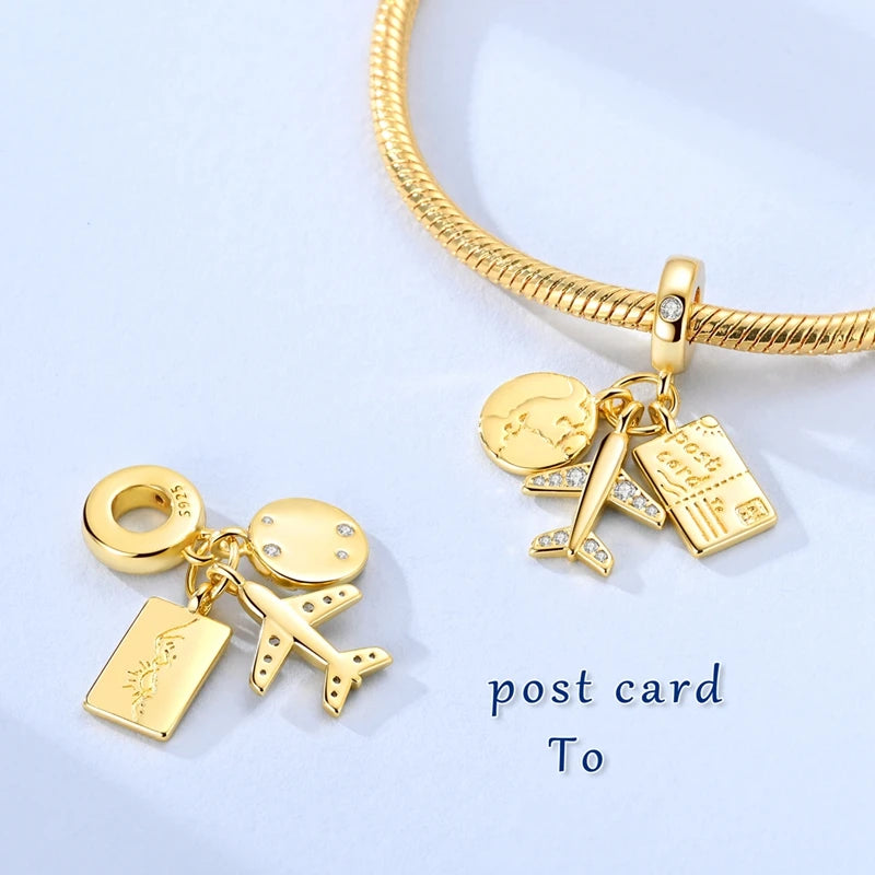 Original-Charm-Perlen aus 925er-Sterlingsilber, leuchtender, leuchtender Glühwürmchen-Schmetterlings-Anhänger für Armband-Charm-Schmuck