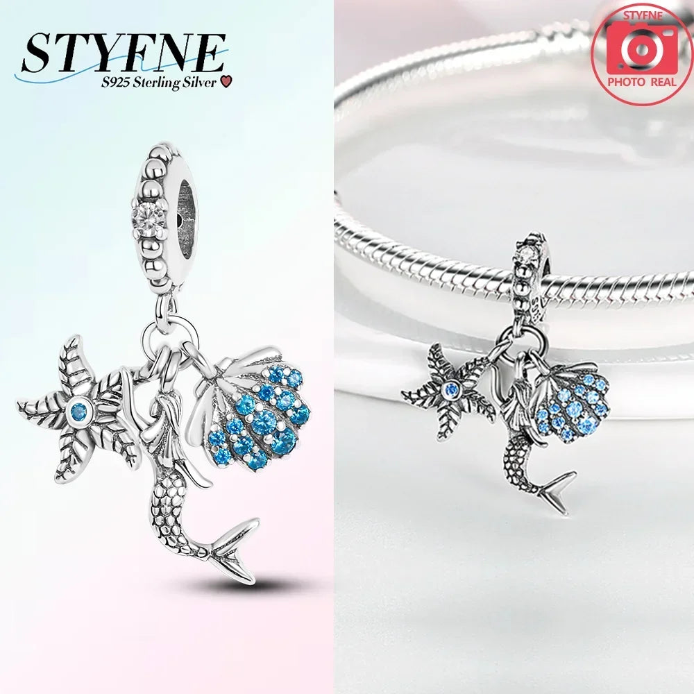 Heißer Verkauf 925 Sterling Silber Ozean Welt Serie Meeresschildkröte Seestern Kleine Krabbe Krake Charms Bead Fit 925 Armband DIY Schmuck