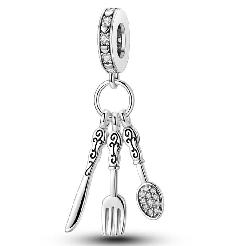 Heißer Verkauf Charms Perlen 925 Sterling Silber Farbe Bogen Kreuz Lebensbaum Perlen Fit DIY Original Armreif Charme Anhänger Schmuck