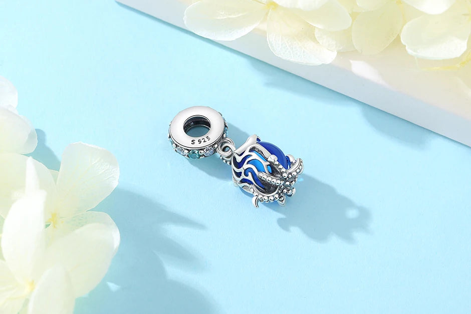 Original 925 Sterling Silber Charms Meeresschildkröte Anhänger Kristall Perlen Fit Marke Armbänder Halsketten Diy Schmuck Für Frauen