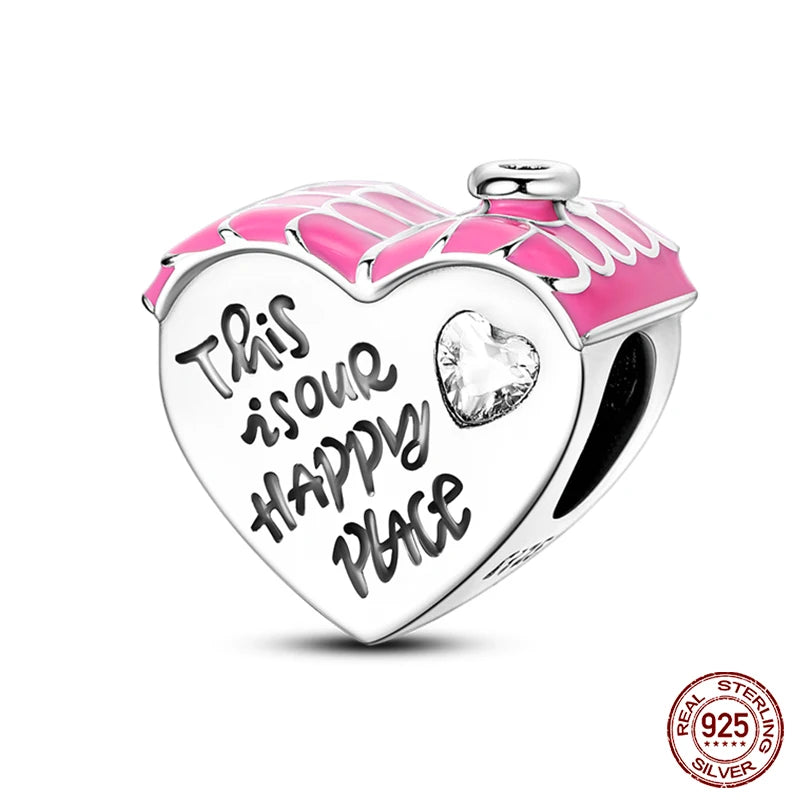 Charms aus 925er-Sterlingsilber, romantische Herz-Serie, Perlen, passend für Qikaola 925 Original-Armbänder, DIY-Schmuck zum Muttertag, Geschenke