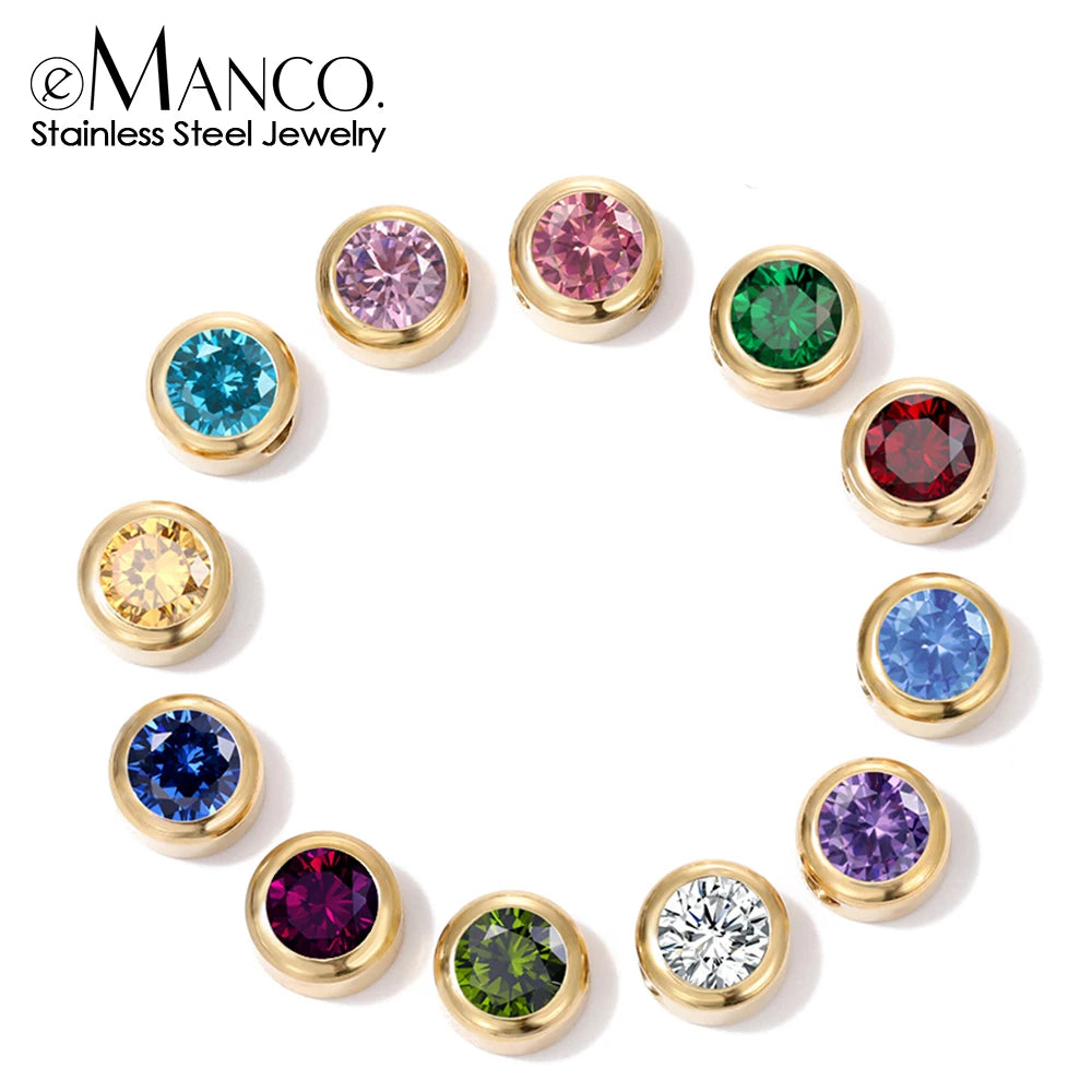 eManco Geburtssteine-Set, Edelstahl-Charm, Factory Outlet, 48-Stunden-Versand, Horoskope, Schmuck