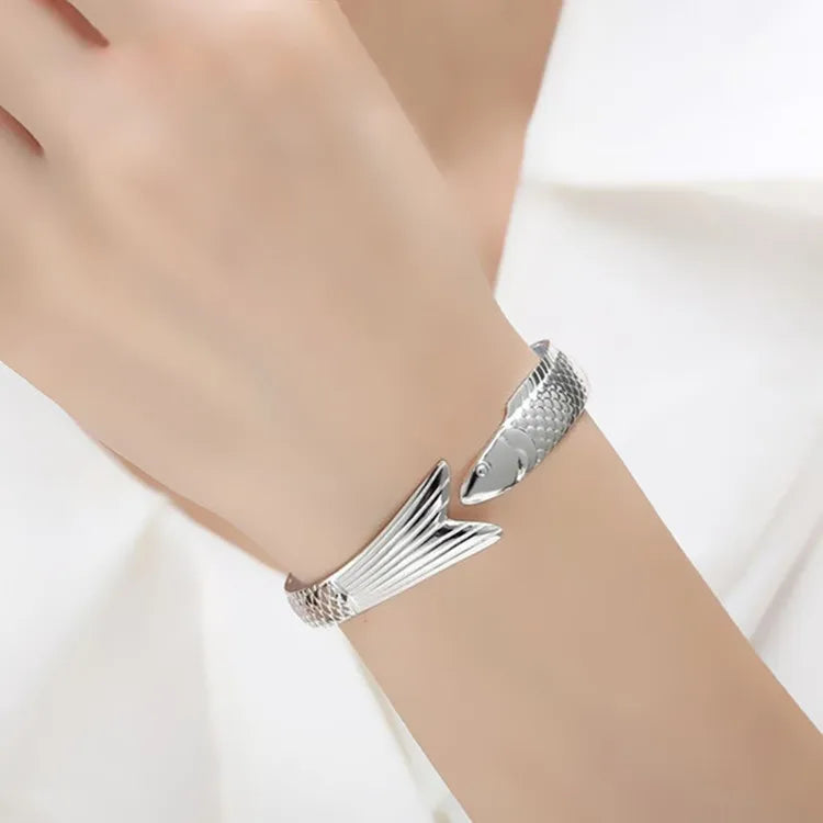 Neue kreative Mode Persönlichkeit Glück Glück Transfer Drachen Armbänder 925 Sterling Silber Schmuck Fisch Armreifen TYB110