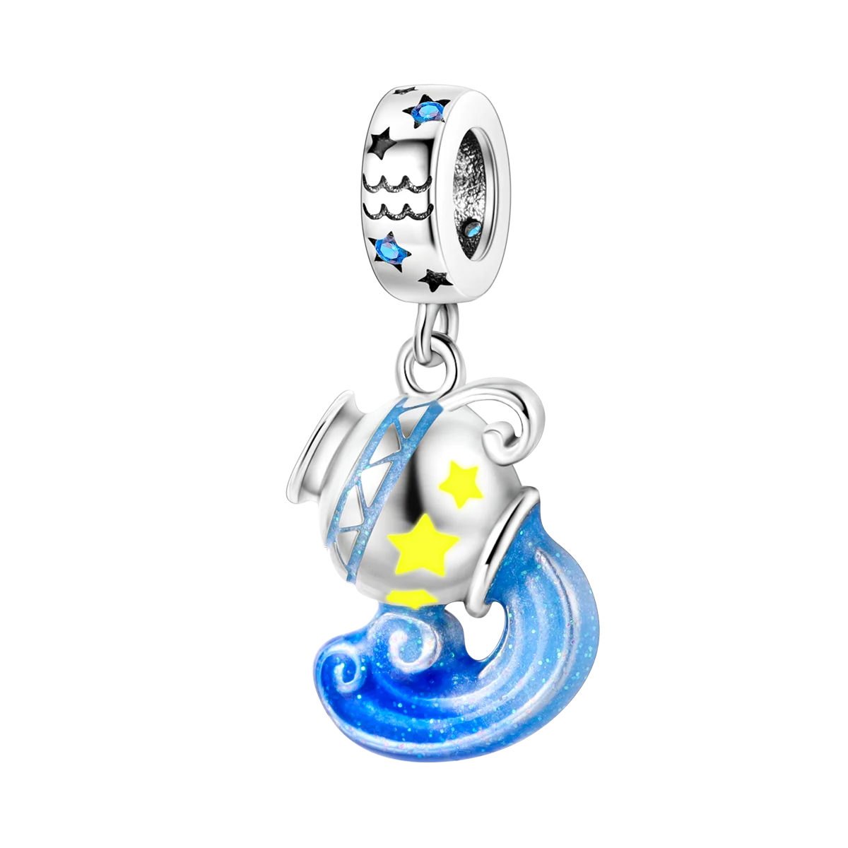 Charm-Anhänger aus Silber 925, blaue Serie, passend für Armbänder, Charms, DIY, originelle Mode-Anhänger für Schmuckherstellung