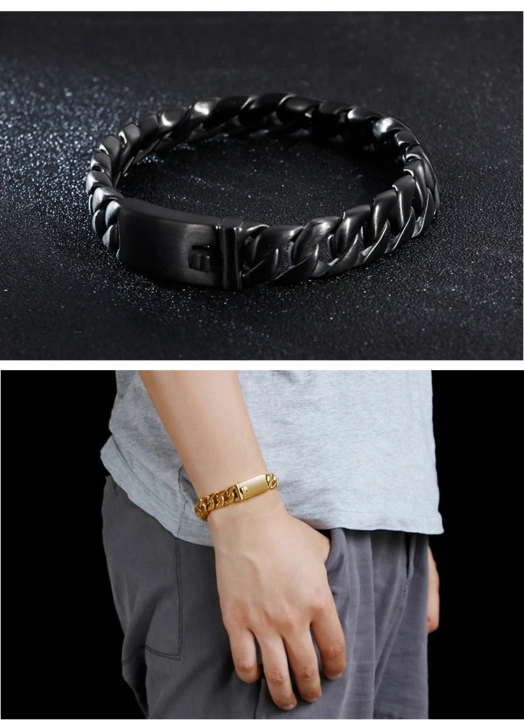 20/26/31MM 316L Edelstahl Curb Kubanisches Armband Riesige Schwere Silber Farbe Ton Schmuck Herren Frauen Biker Bike Kette Armbänder