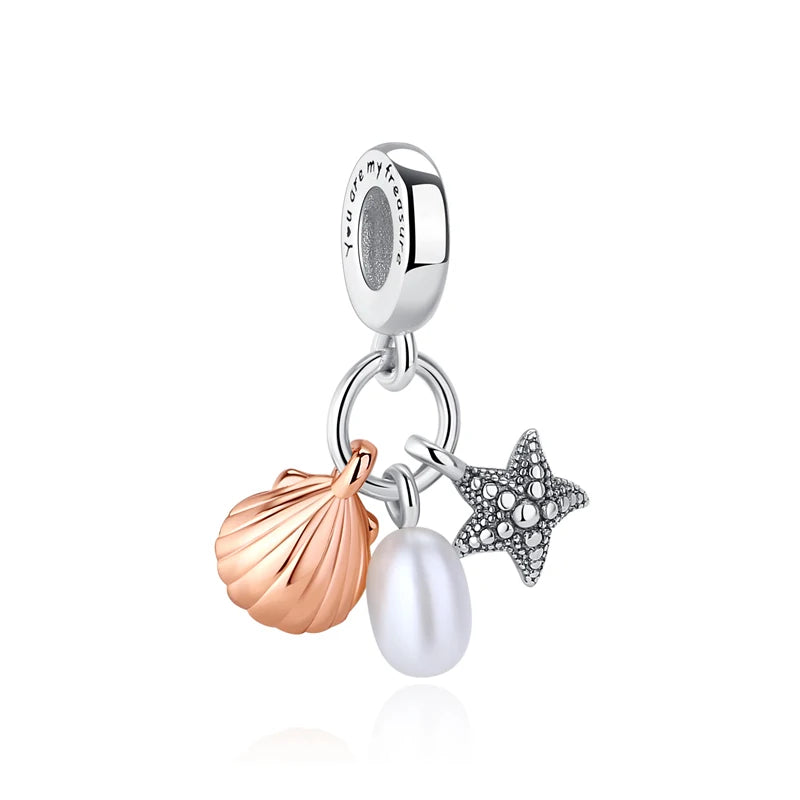 Original 925 Sterling Silber Charms Meeresschildkröte Anhänger Kristall Perlen Fit Marke Armbänder Halsketten Diy Schmuck Für Frauen