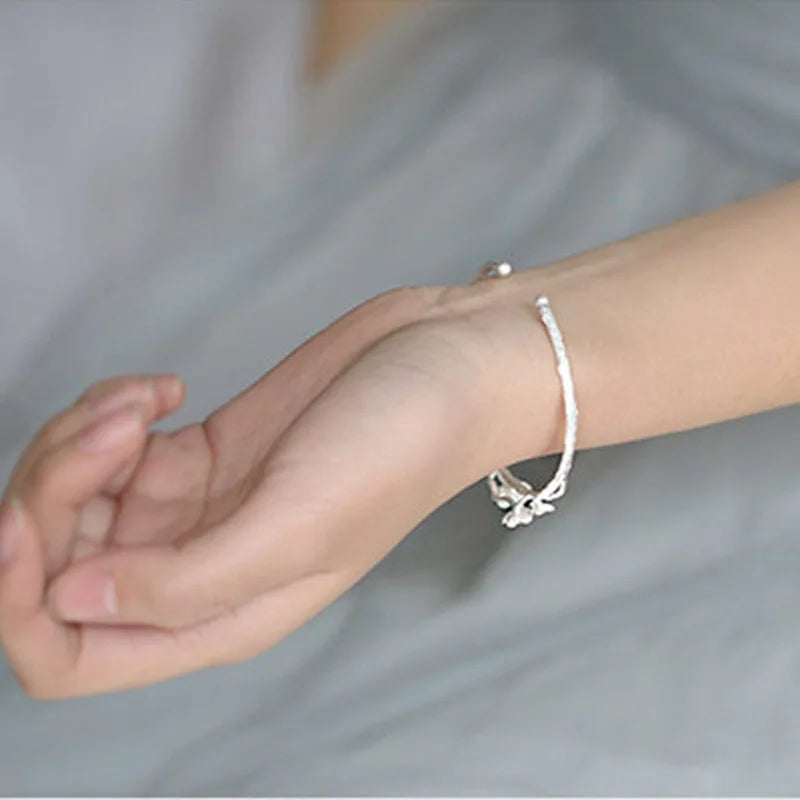 Beclub Silber Farbe HipHop dicke Kette Blumen armband für Frauen Männer Vintage handgemachte Hasp Armband Geburtstags geschenk