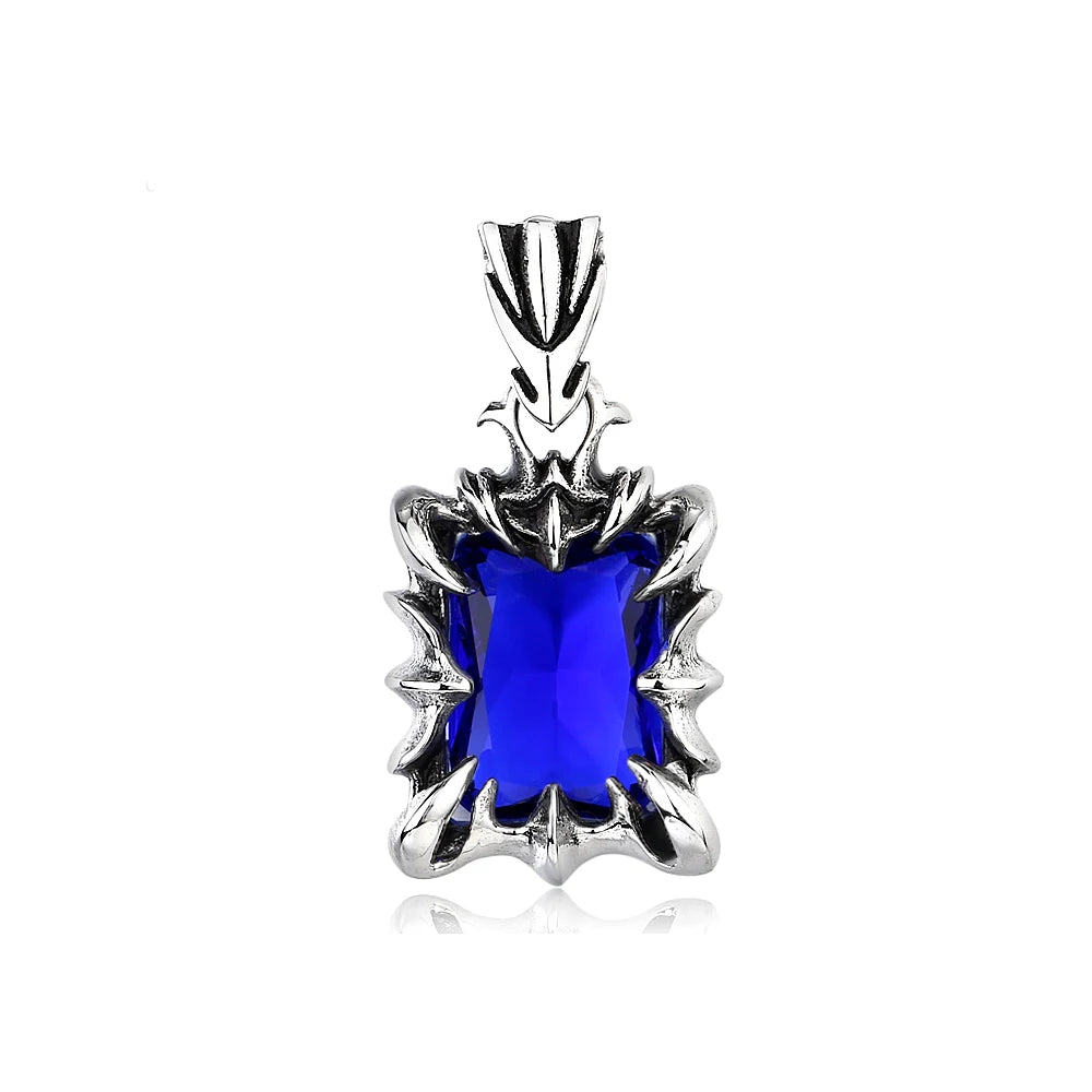 Vintage Mode rot/schwarz/blau/grün Farbe Stein Anhänger Halskette für Männer Frauen Edelstahl Punk Paar Schmuck Drops hipping