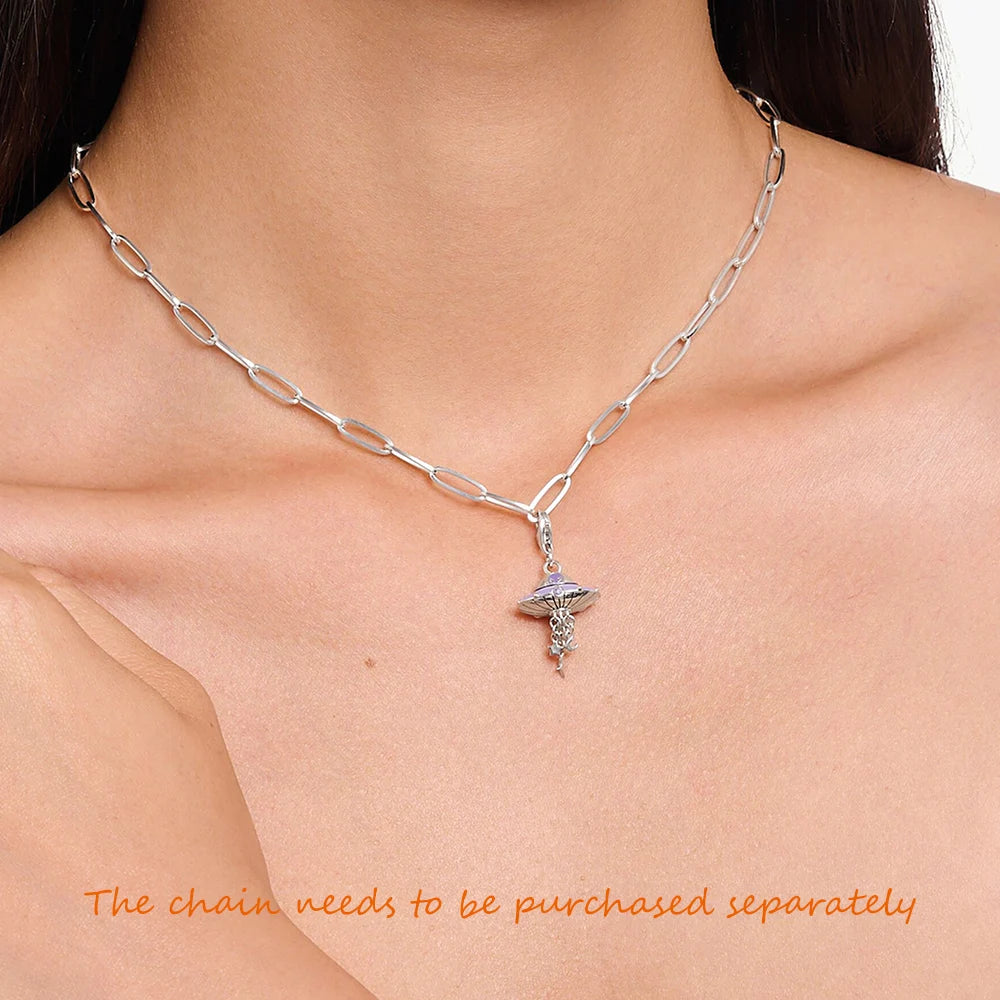 Mode heißen UFO Anhänger baumeln Charme für Frauen Männer neue Sterling Silber niedlichen Geschenk
