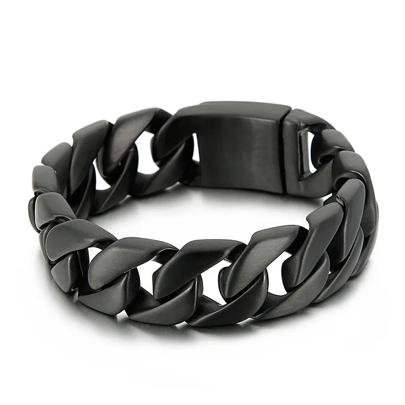 20/26/31MM 316L Edelstahl Curb Kubanisches Armband Riesige Schwere Silber Farbe Ton Schmuck Herren Frauen Biker Bike Kette Armbänder