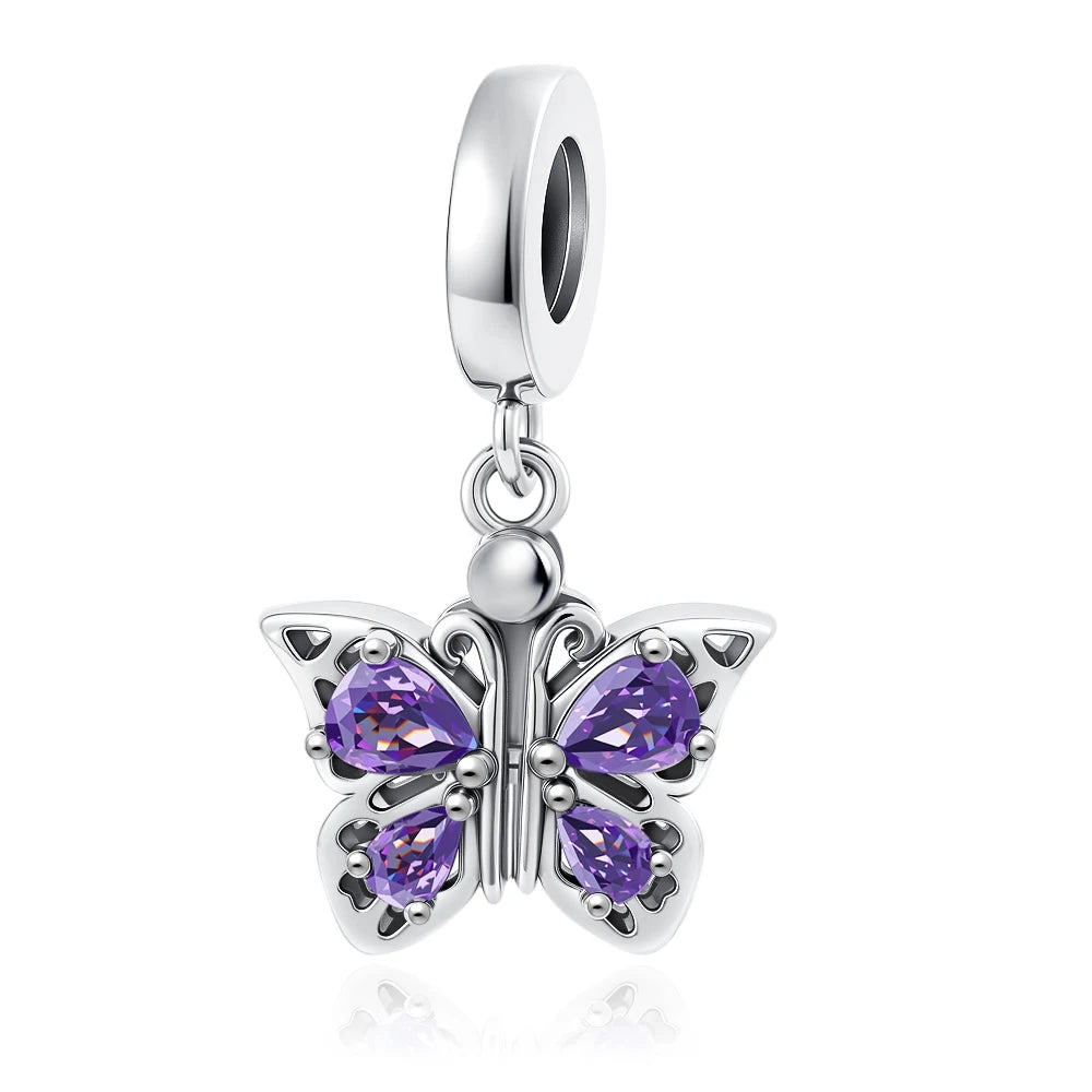 2025 Neu in Original 925 Sterling Silber Bunte Exquisite Schmetterling Serie Charm Fit Armband Halskette DIY Frauen Schmuck Geschenk