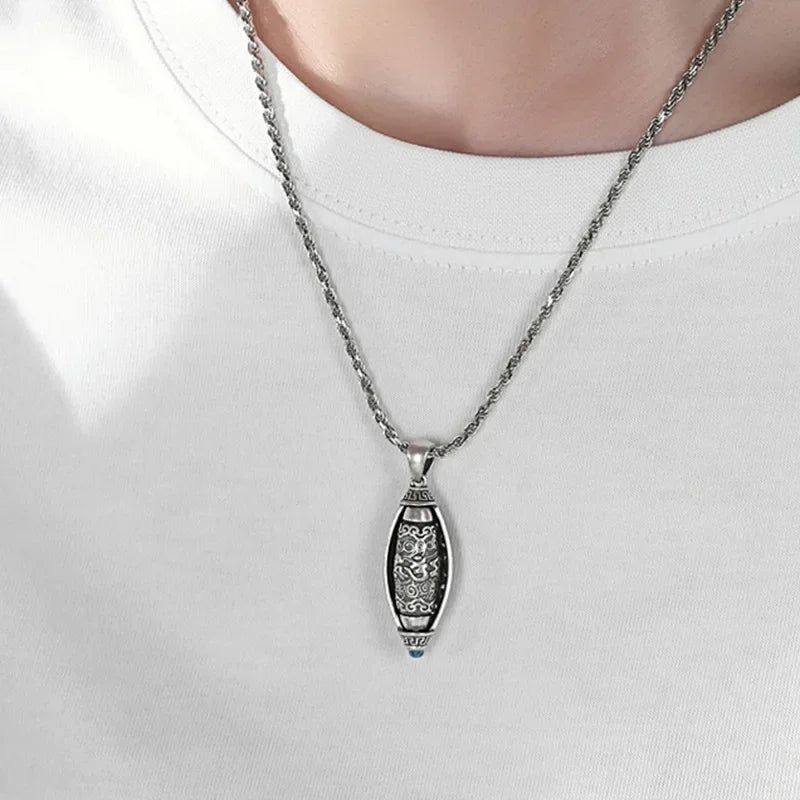 Mode Sechs-charakter Schrift Buddha Halskette für Männer und Frauen Retro Hohl Muster Gebet Räder Anhänger Schmuck Zubehör