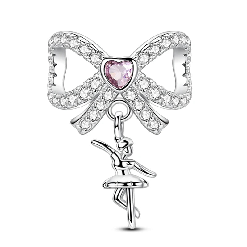 Heißer Verkauf Charms Perlen 925 Sterling Silber Farbe Bogen Kreuz Lebensbaum Perlen Fit DIY Original Armreif Charme Anhänger Schmuck