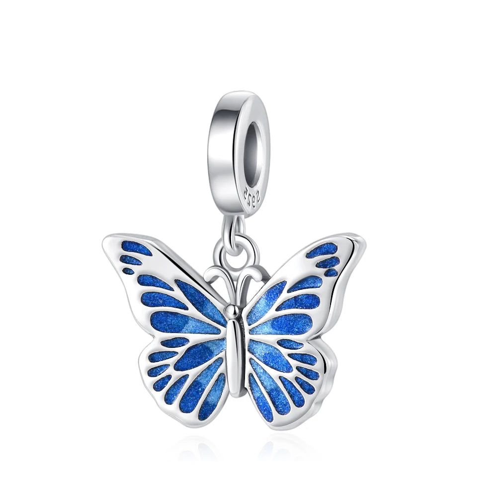 2025 Neu in Original 925 Sterling Silber Bunte Exquisite Schmetterling Serie Charm Fit Armband Halskette DIY Frauen Schmuck Geschenk