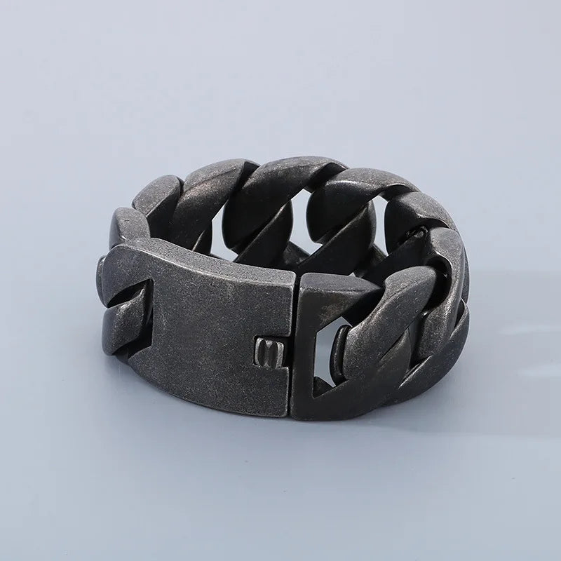 20/26/31MM 316L Edelstahl Curb Kubanisches Armband Riesige Schwere Silber Farbe Ton Schmuck Herren Frauen Biker Bike Kette Armbänder