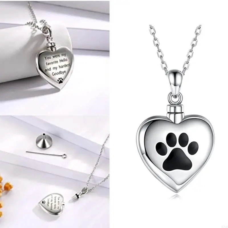 97qd Pet Ashes Anhänger entsprechen elegante Herz -Urn -Halskette Asche Halskette