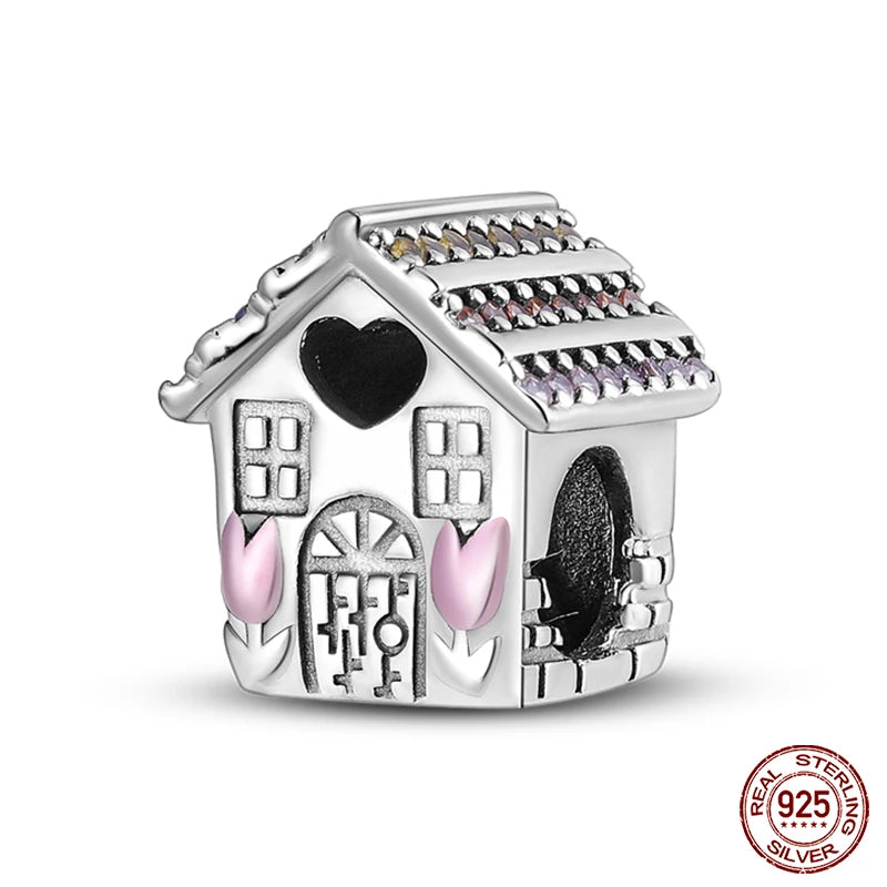 Charms aus 925er-Sterlingsilber, romantische Herz-Serie, Perlen, passend für Qikaola 925 Original-Armbänder, DIY-Schmuck zum Muttertag, Geschenke