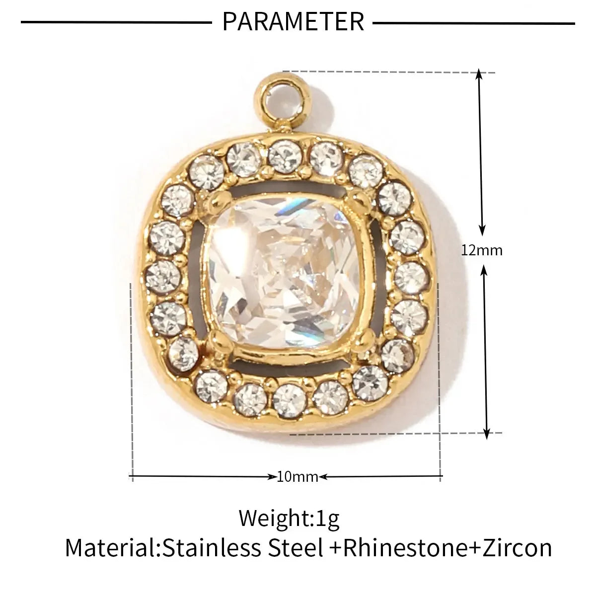 3 teile/los Mode Edelstahl Zirkon Kristall Charms Oval Stern Herz Runde Quadrat HorseeyeStone Halskette DIY Kleine Anhänger