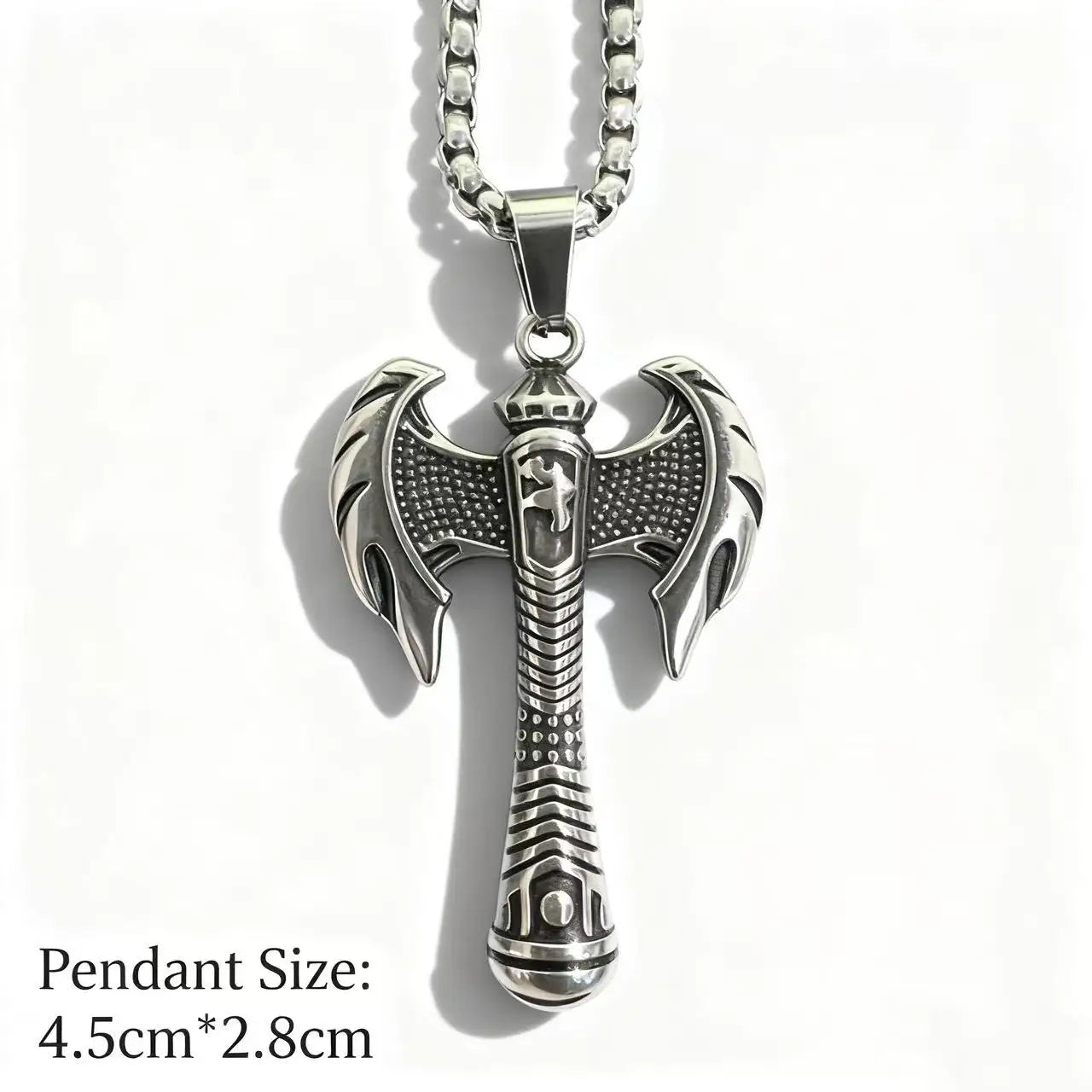 HNSP 316L Edelstahl Viking Axt Anhänger Halskette Für Männer Punk Stil Schmuck Zubehör Männliche Geschenk