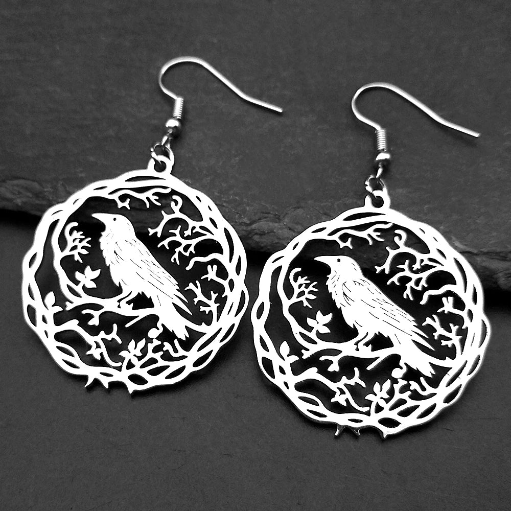 Hohle Krähe Rabe Vögel Anhänger Halskette Frauen Männer Edelstahl Schwarz Farbe Liebe Blume des Lebens Ritter Kette Schmuck Geschenke