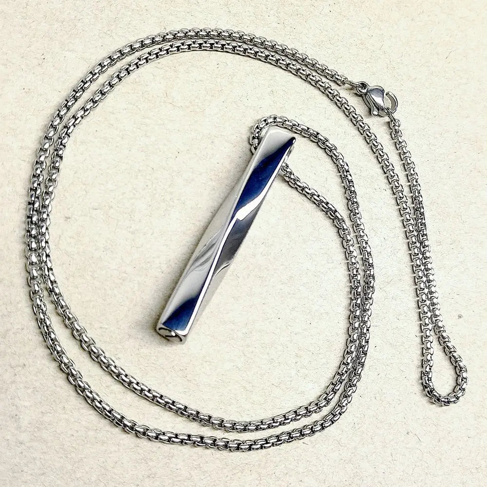 Edelstahl Twist Squre Säulenförmige Feuerbestattung Urne Anhänger Schmuck Asche Memorial Andenken Zubehör 3 Farben 43*6mm