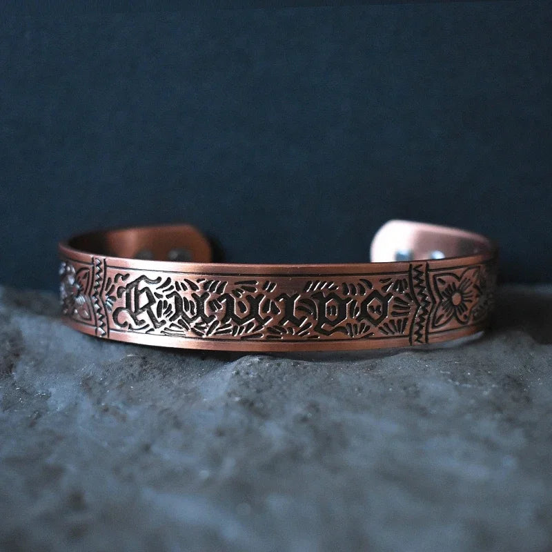 Handgefertigtes Kupfer-Magnetarmband, handgeschmiedet mit massivem und hochwertigem Kupferarmband im Wikinger-Stil mit minimalistischer Eleganz für Herren