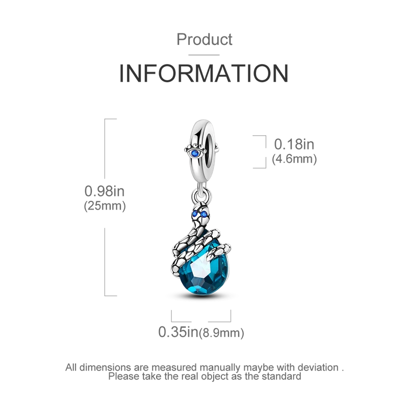Charm-Anhänger aus Silber 925, blaue Serie, passend für Armbänder, Charms, DIY, originelle Mode-Anhänger für Schmuckherstellung