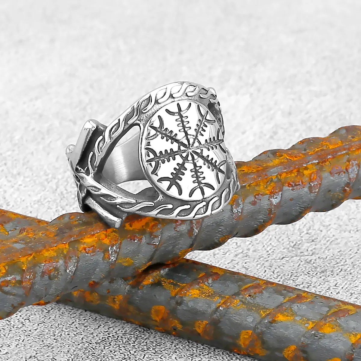 Vintage Edelstahl Wikinger Amulett Ring Nordischer Kompass Runen Männer und Frauen Ringe Teenager Multi Style Schmuck Freund Geschenk