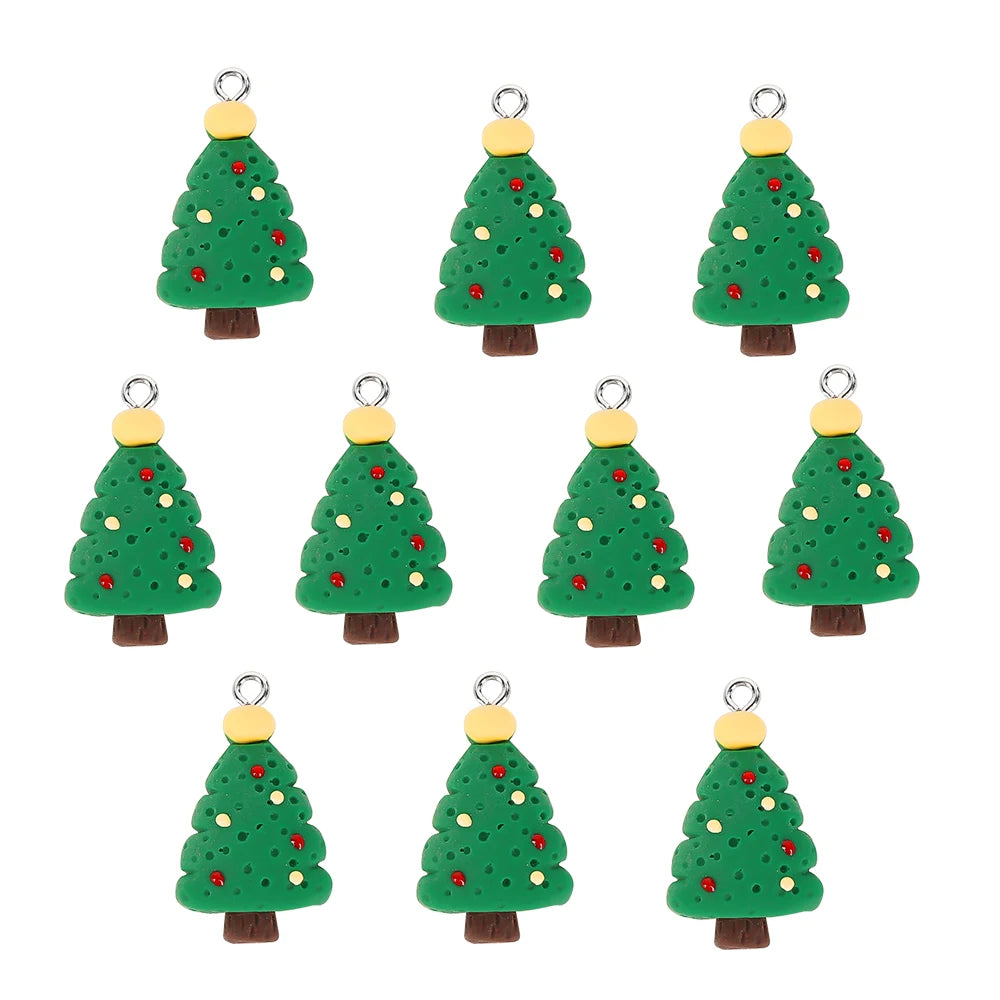 10 Stück Weihnachten Lebkuchenmann Weihnachtsmann Charms Harz Anhänger Charms für Ohrring Armband Schlüsselanhänger Kinderspielzeug Diy Schmuckherstellung