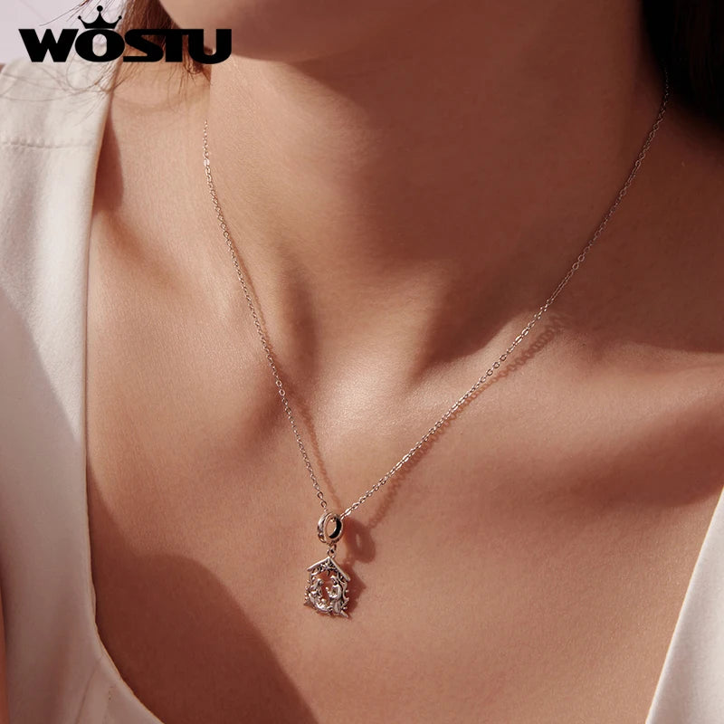 WOSTU Anhänger „Jesus-Krippe“ aus 925er-Sterlingsilber, „Die Geburt Jesu“, passend für Armbänder, Halsketten, DIY, einzigartiges Geschenk