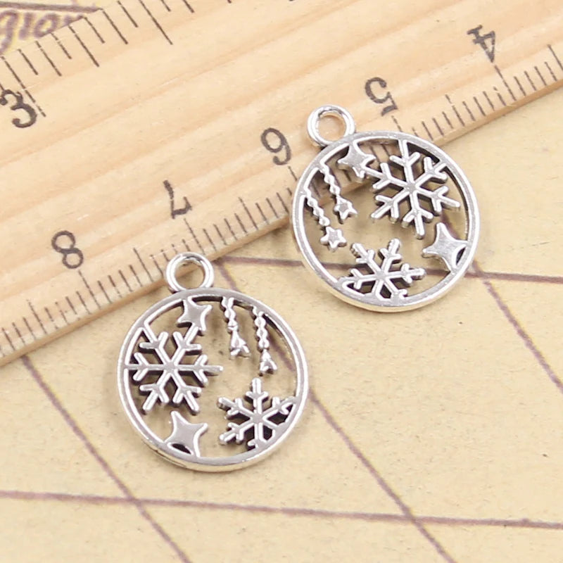 20 stücke Charms Winter Schnee Schneeflocke 19x16mm Tibetischen Silber Farbe Anhänger Antiken Schmuck, Die DIY Handgemachten Handwerk