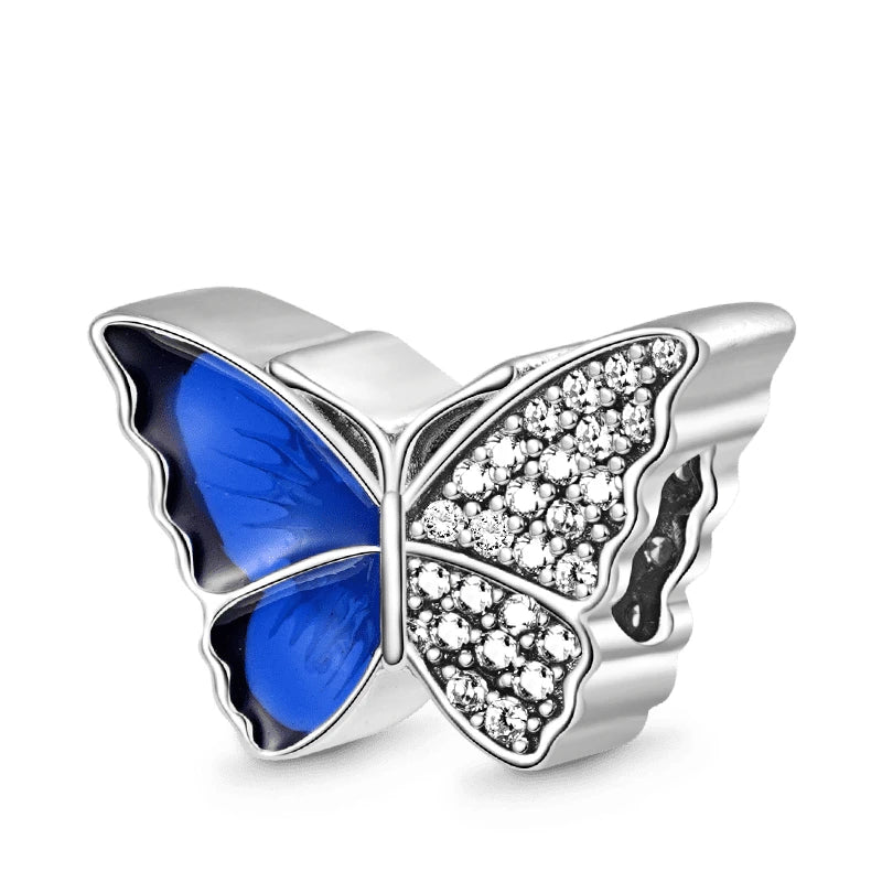 2025 Neu in Original 925 Sterling Silber Bunte Exquisite Schmetterling Serie Charm Fit Armband Halskette DIY Frauen Schmuck Geschenk