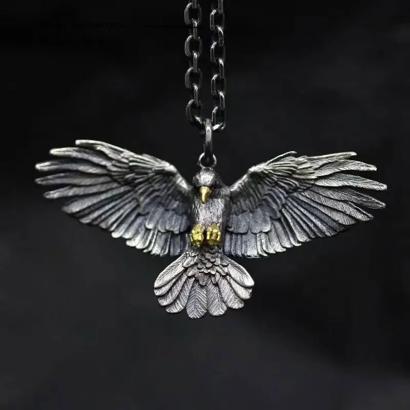 Viking Stil Lange Ketten Adler Flügel Anhänger Halskette für Männer Hip Hop Punk Mode Motorrad Party Persönlichkeit Charme Schmuck